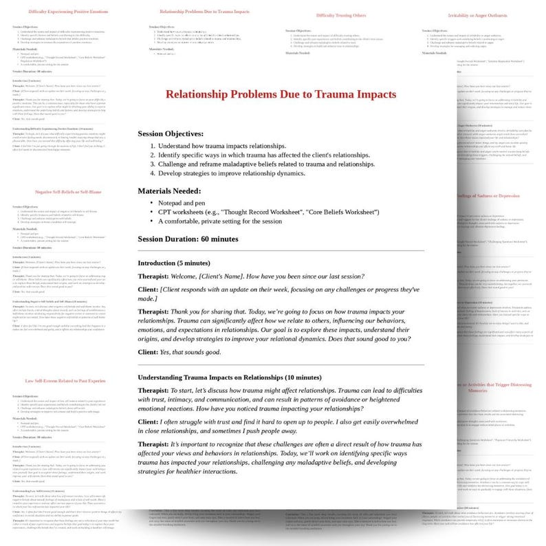 Cognitive Processing Therapy Scripts Bundle | Evidence Based Trauma Therapy | PDF Download image 3