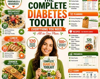 The Complete Diabetes Toolkit | Diabetes Handbook, Healthy Recipes, Meal Planner & Food Guides