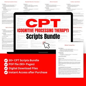 Cognitive Processing Therapy Scripts Bundle | Evidence Based Trauma Therapy | PDF Download