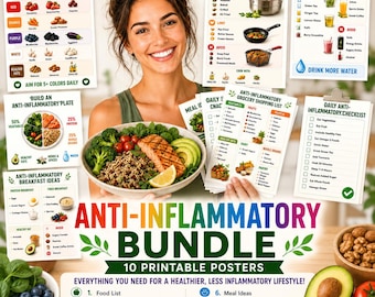 Liste d'aliments anti-inflammatoires/tableau d'épicerie, aliments anti-inflammatoires, antioxydants, aliments sains pour les intestins en téléchargement numérique