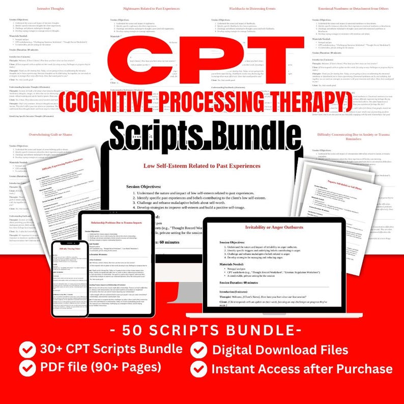 Cognitive Processing Therapy Scripts Bundle | Evidence Based Trauma Therapy | PDF Download image 7