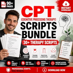 Trauma Therapy Scripts | CPT Therapy Bundle | Clinical Session Guide PDF