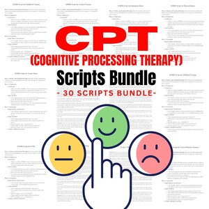 CPT Therapy Scripts | Cognitive Processing Therapy Workbook | CPT Therapist Worksheets