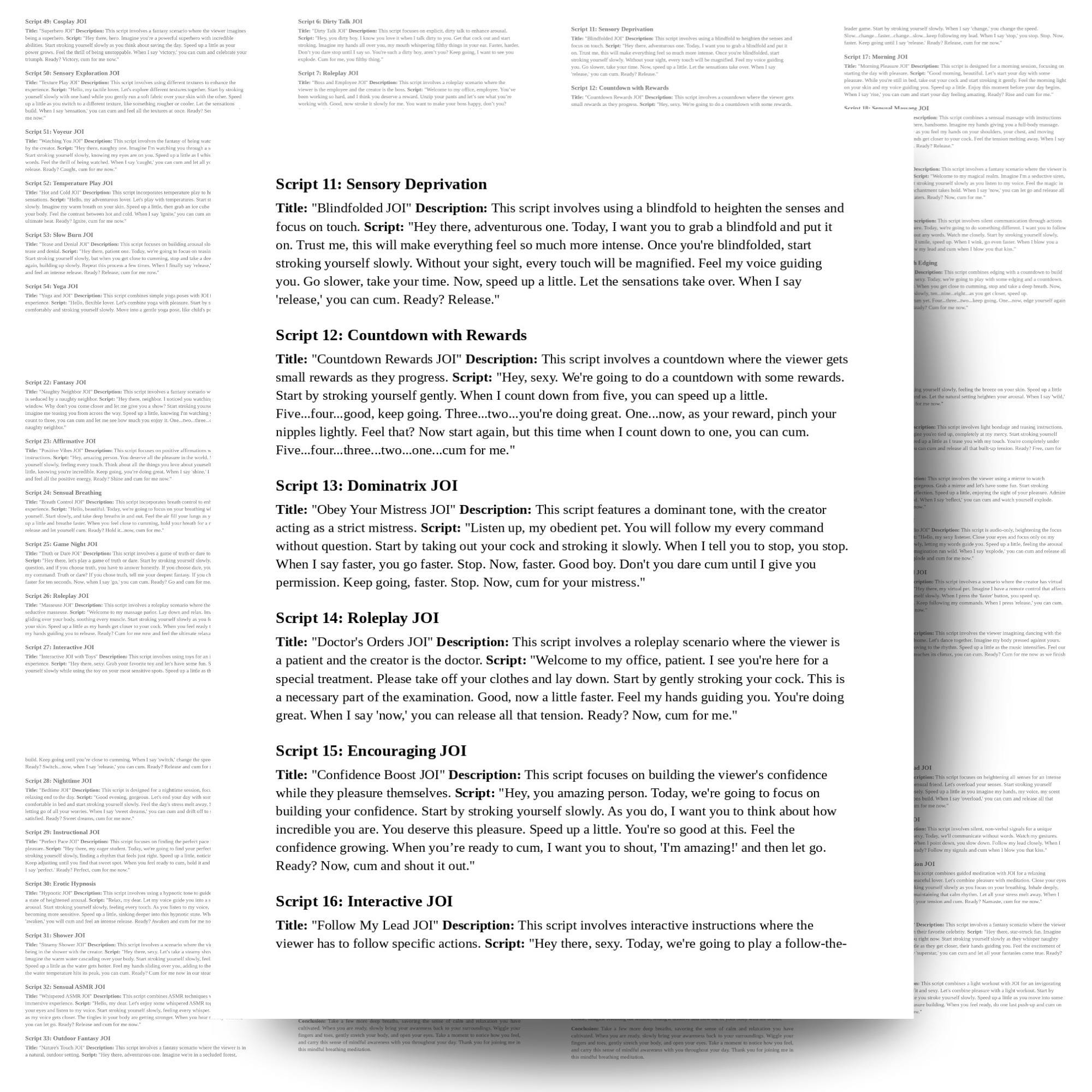 200 Joi Scripts Bundle for Adult Creators | Manyvids Scripts | Fanvue ...
