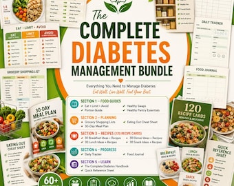 The Complete Diabetes Toolkit | Diabetes Handbook, Food Guides, Meal Planner & 120 Recipe Cards