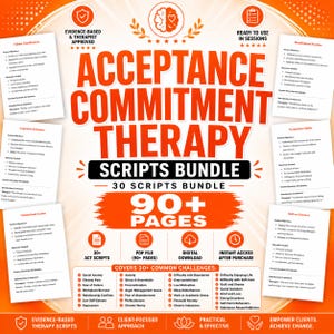 ACT Therapy Session Scripts | Acceptance Commitment Therapy Bundle