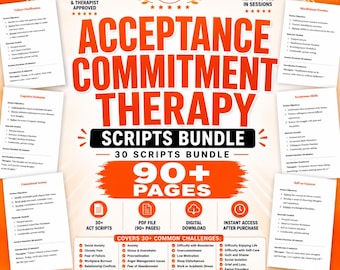 ACT Therapy Session Scripts | Acceptance Commitment Therapy Bundle