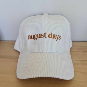 August Days - Corduroy Hat | Eras Tour, Taylor, Chiefs era, Baseball Cap, Embroidered Hat, Taylor hat