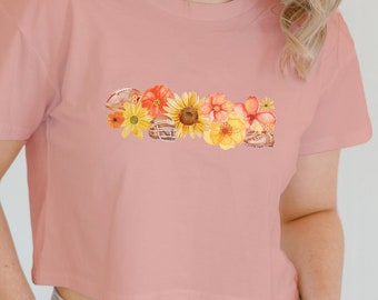 Floral Chiefs Womens Crop Tee | Kansas City Football