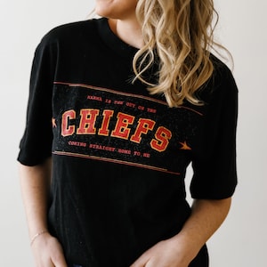 Karma is the guy on the Chiefs Tee | Tayvis Eras Tour, Kelce, Chiefs, simple merch, Kansas City, KC, Travis