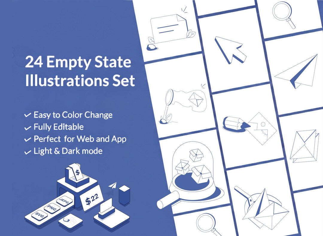 24 Empty State Illustrations Bundle |UI\UX Apps Website Design ...