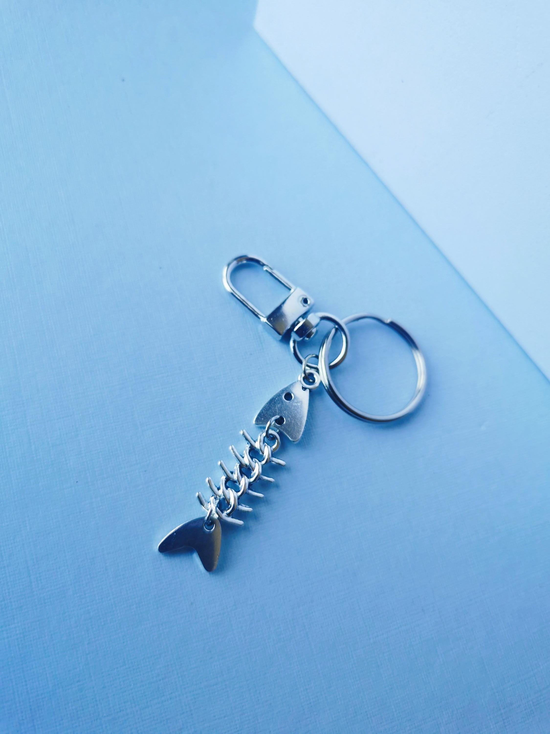 Silver-plated Fishbone Keychain: Articulated Skeleton Keyring - Etsy