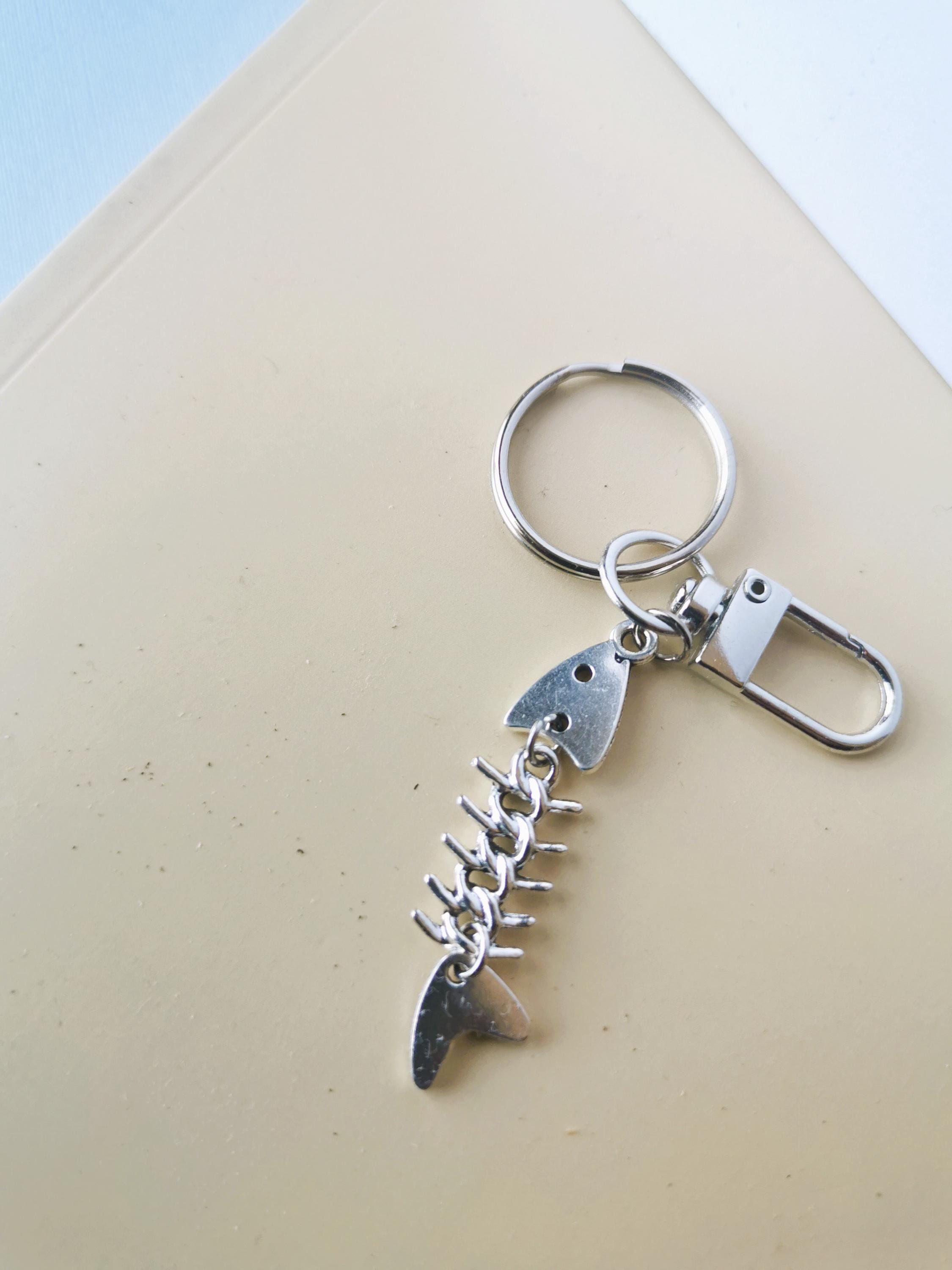 Fish Bone Keychain Silver-plated Fishbone Keychain: Articulated Skeleton Keyring - Etsy