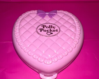 Salle de jeux parfaite Polly Pocket Bluebird vintage 1994 - Coeur rose - Ensemble complet
