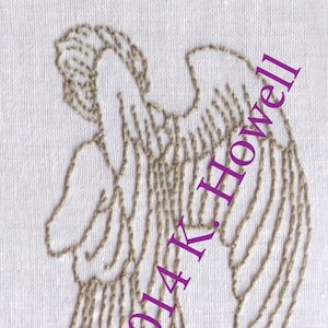 Angel Hand Embroidery Pattern, Weeping, Angel, Dr Who, PDF