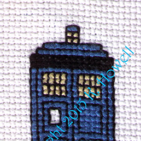 TARDIS Cross Stitch Pattern, Tardis, Dr Who, Doctor Who, cross-stitch, diagram, pattern, PDF