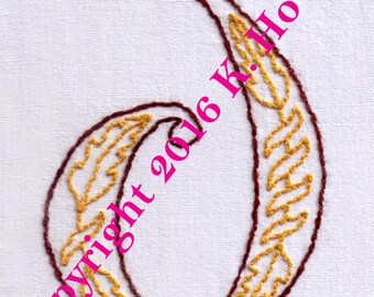 J Hand Embroidery Pattern, Medieval, Letter, Monogram, Font, Illuminated Manuscript, PDF
