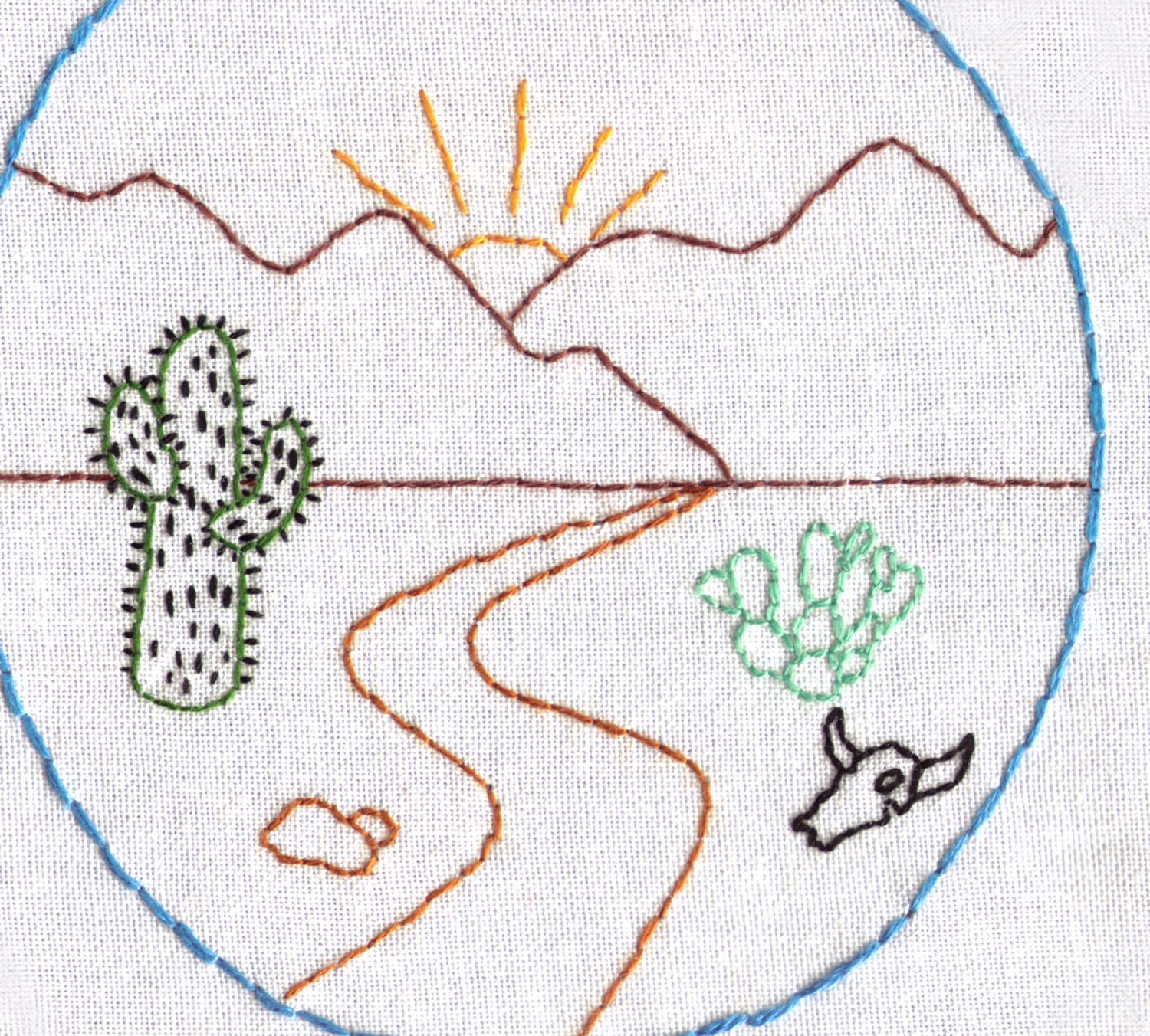 Scene Hand Embroidery Pattern Southwest Scene Desert View - Etsy Finland