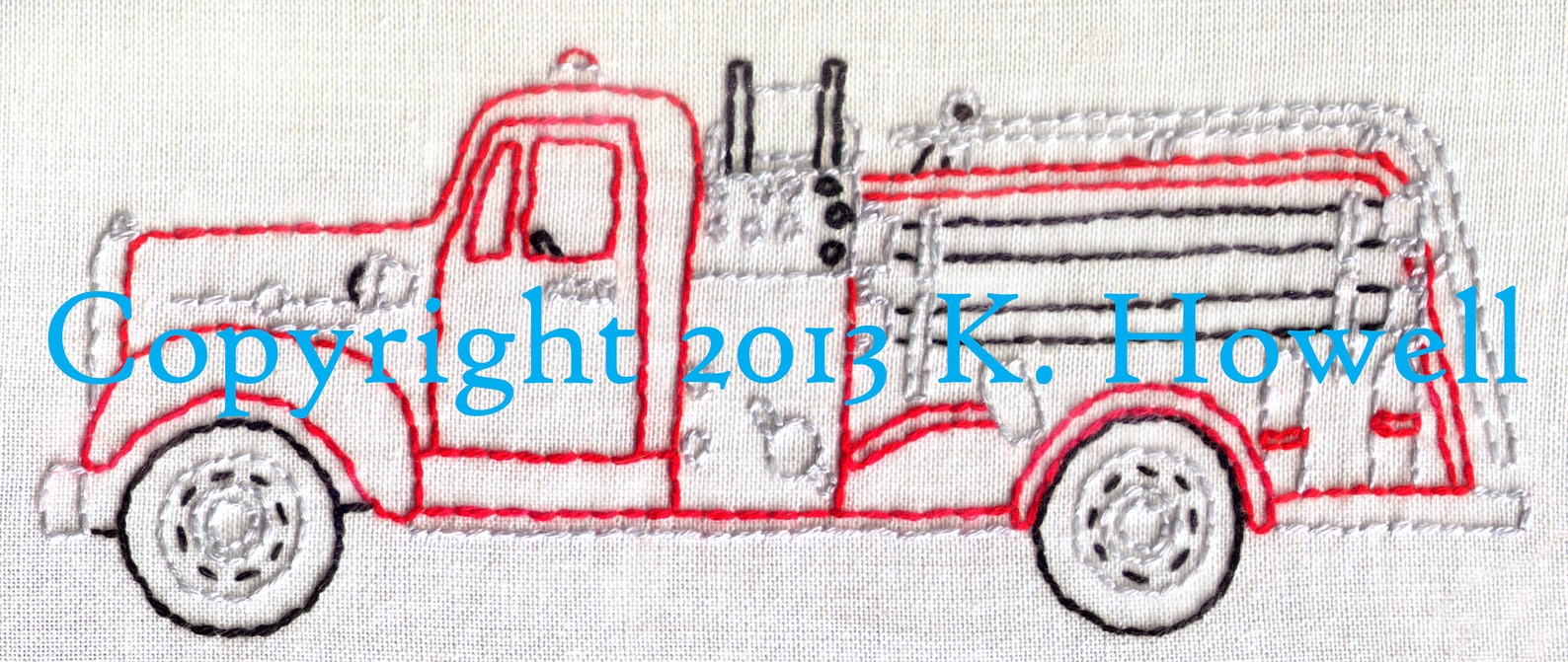 Fire Truck Hand Embroidery Pattern Fire Station First | Etsy