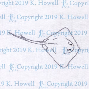 Stingray Hand Embroidery Pattern,Stingray, Sting Ray, Sting, Ray, Ocean, Water, Scuba, Fish, Fishing, Beach, Shore, Digital, Download, PDF
