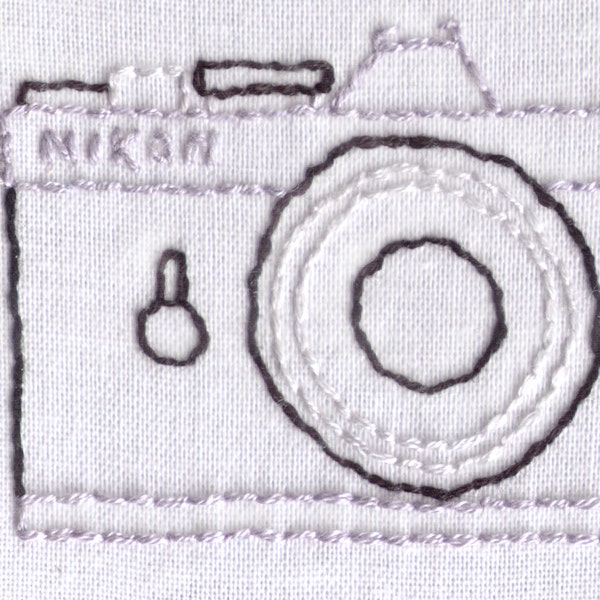 Camera Hand Embroidery Pattern, Photography, Nikon, Vintage, PDF