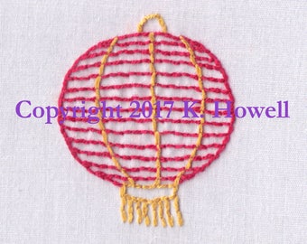 Patrón de bordado a mano de linterna china, chino, linterna, luz, lámpara, globo, decoración, fácil, rápido, año nuevo, festival, tradicional, PDF