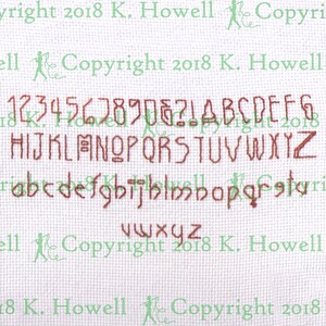 Craftsman Cross Stitch Font Pattern, Craftsman, Font, Letters, Uppercase, Lowercase, Numbers, Symbols, Capitals, Words, Phrases, Dates, PDF