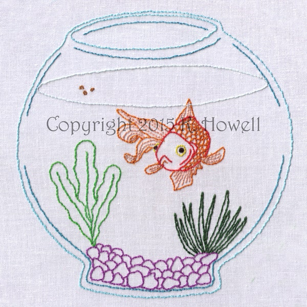 Fish Bowl Embroidery - Etsy