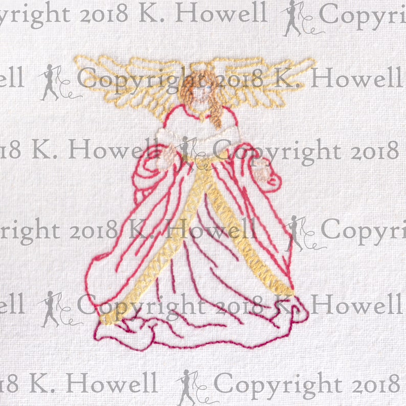 Angel Hand Embroidery Pattern, Christmas, Angel, Tree, Decoration, Tree ...