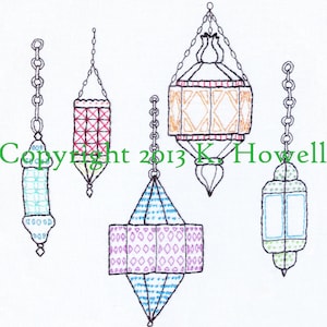 Lampen Handstickmuster, Türkische Lampe, Sammlung, Pendelleuchten, Lichter, Kette, Lite, Bunt, Ausgefallen, Dekorativ, PDF