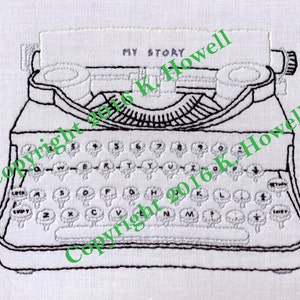 Macchina da scrivere, modello di ricamo a mano, antico, vintage, scrittore, tipo, PDF
