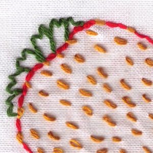 Strawberry Hand Embroidery Pattern, Fruit, Garden, Produce, Farm, Summer, PDF