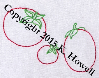 Tomato Hand Embroidery Pattern, Tomatoes, Garden, Italian, Food, Vegetable, Fruit, Juicy, PDF