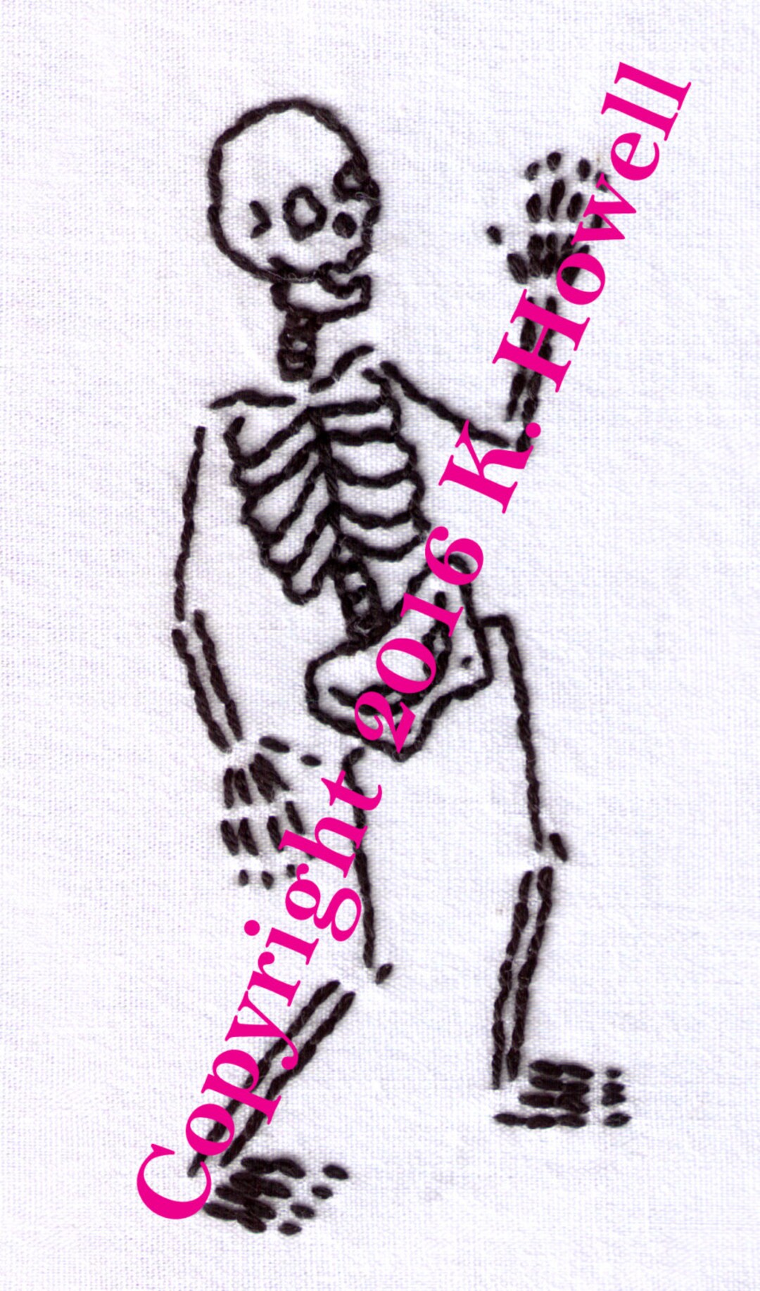 Skeleton Hand Embroidery Pattern, Dancing Skeleton, Halloween, Day of ...