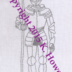Knight Hand Embroidery Pattern, Suit of Armor, Armor, Battle, Noble, King, War, Medieval, PDF