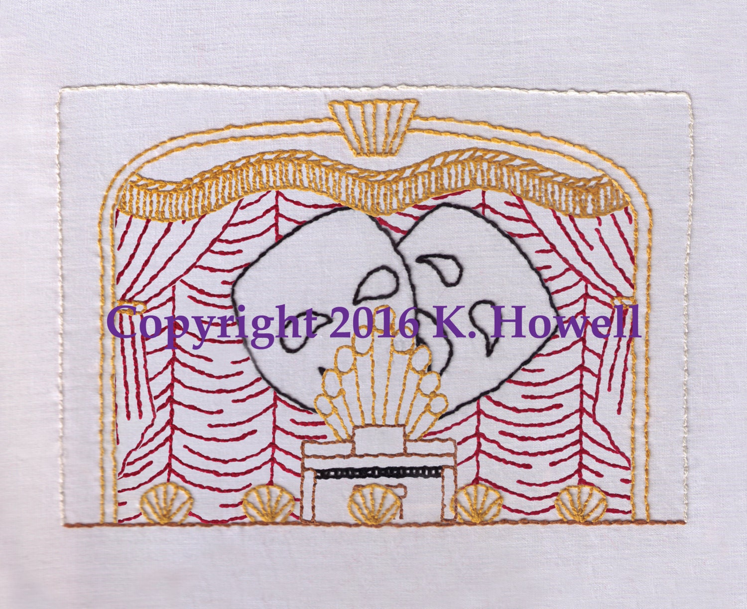 Theater Curtains Hand Embroidery Pattern Theatre Stage Etsy