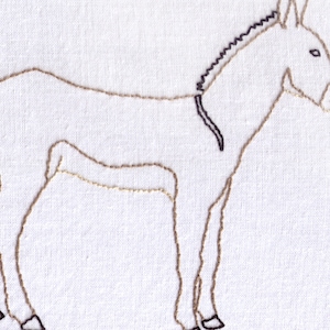 Donkey Hand Embroidery Pattern, Jackass, PDF