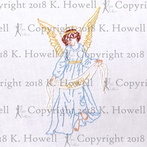 Angel Hand Embroidery Pattern, Christmas, Angel, Tree, Decoration, Tree Topper, Xmas, Tradition, Family, Wings, Glory, Heaven, Ornament, PDF