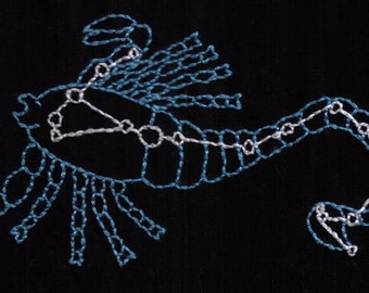 Scorpio, Hand Embroidery Pattern, Constellation, Stars, Scorpion, PDF