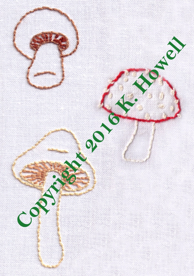 Mushrooms Hand Embroidery Pattern Mushroom Forestfungus - Etsy
