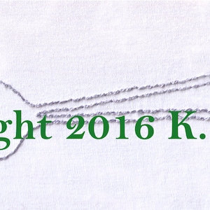 May include: A simple line drawing of a fork, with the text "Copyright 2016 K. Howell" below it.