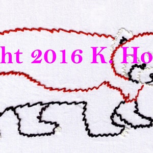 Red Panda Hand Embroidery Pattern, Animal, Zoo, Forest, Cute, PDF
