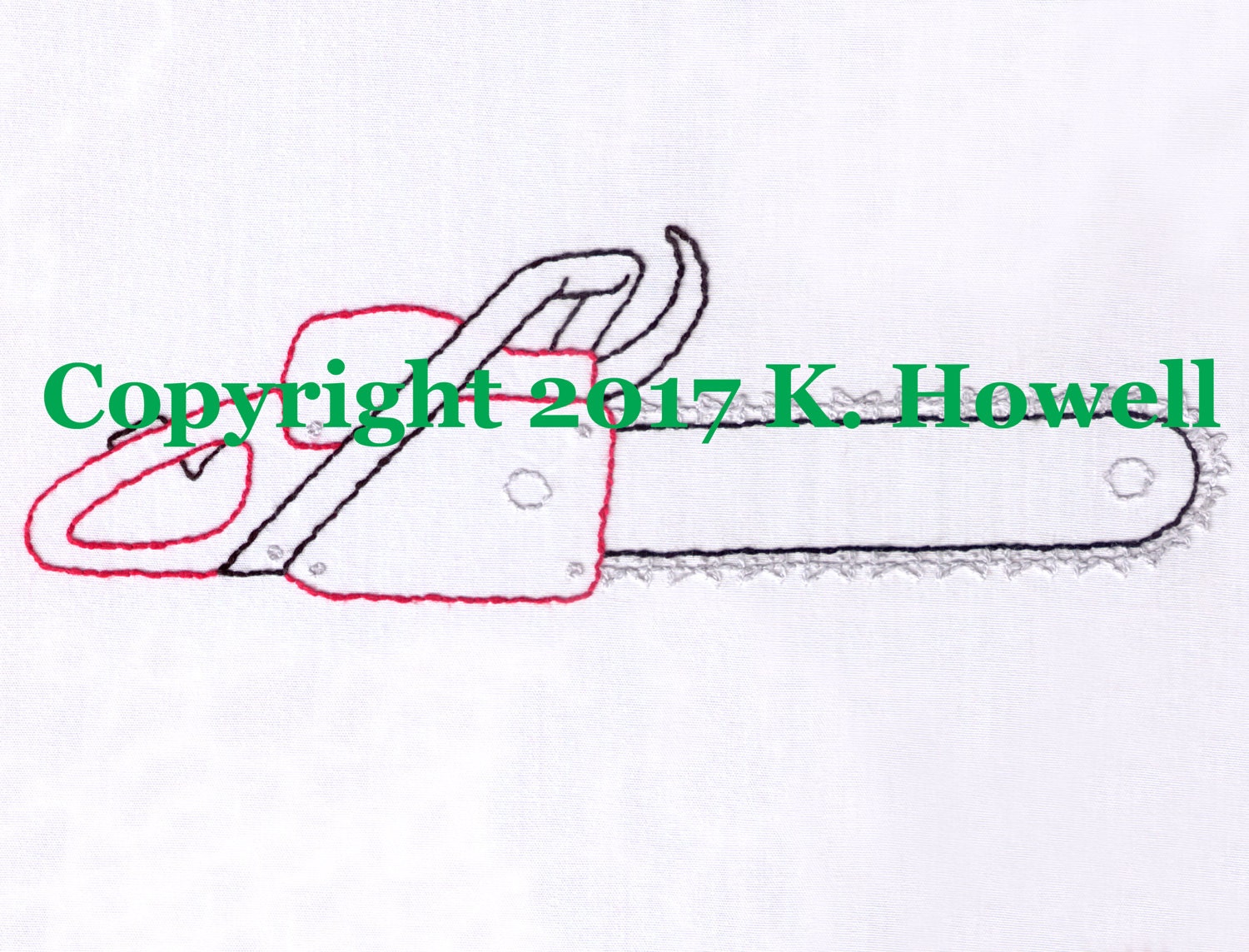 Chainsaw Hand Embroidery Pattern, Saw, Garden, Tree, Trimming, Power ...