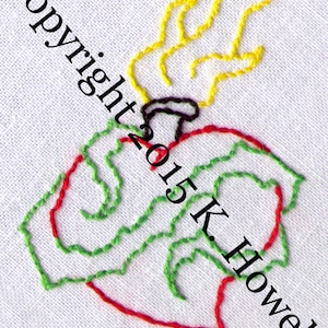 Heart Hand Embroidery Pattern, Sacred Heart, Love, Thorns, Tattoo, Religious, Catholic, Sacred, Heart, Vine, Digital Download, Icon, PDF