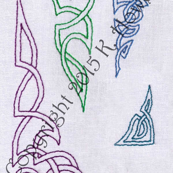 Celtic Knot Hand Embroidery Pattern, Corners, Tattoo, PDF