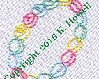 Baby Bracelet Hand Embroidery Pattern, PDF