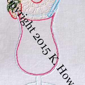 Drink Hand Embroidery Pattern, Daiquiri, Summer, Beach, Resort, Vacation, Fancy, Frozen, Alcohol, PDF