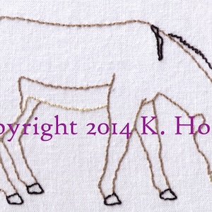 Donkey Hand Embroidery Pattern, Eating, Jackass, Farm, Work, Animal, Country, Mule, PDF