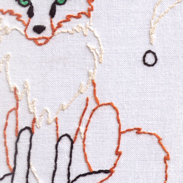 Fox Hand Embroidery Pattern, What Does the Fox Say?, Dog, Wildlife, Animal, Canine, PDF