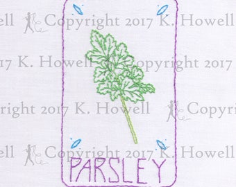 Parsley Hand Embroidery Pattern, Flower, Plant, Parsley, Herb, Medicine, Garnish, Cooking, Antioxidant, Flavonoid, Herbal, Essential, PDF
